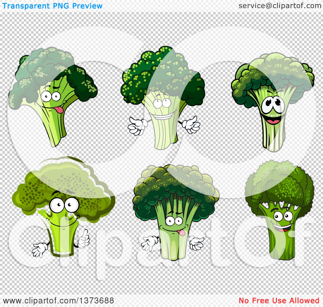 Clipart of Cartoon Broccoli Characters - Royalty Free Vector Illustration  by Vector Tradition SM #1373688