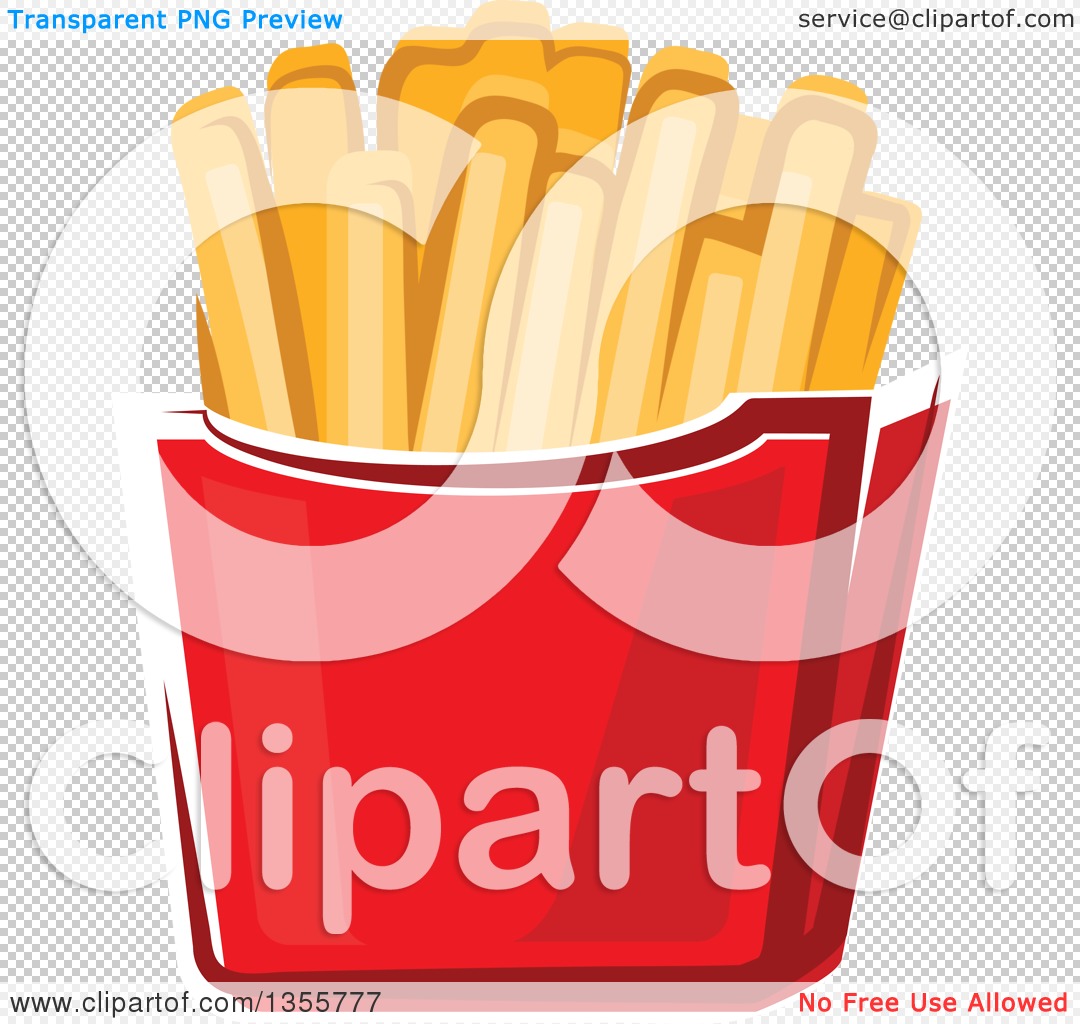 Clipart of Cartoon French Fries - Royalty Free Vector Illustration by ...