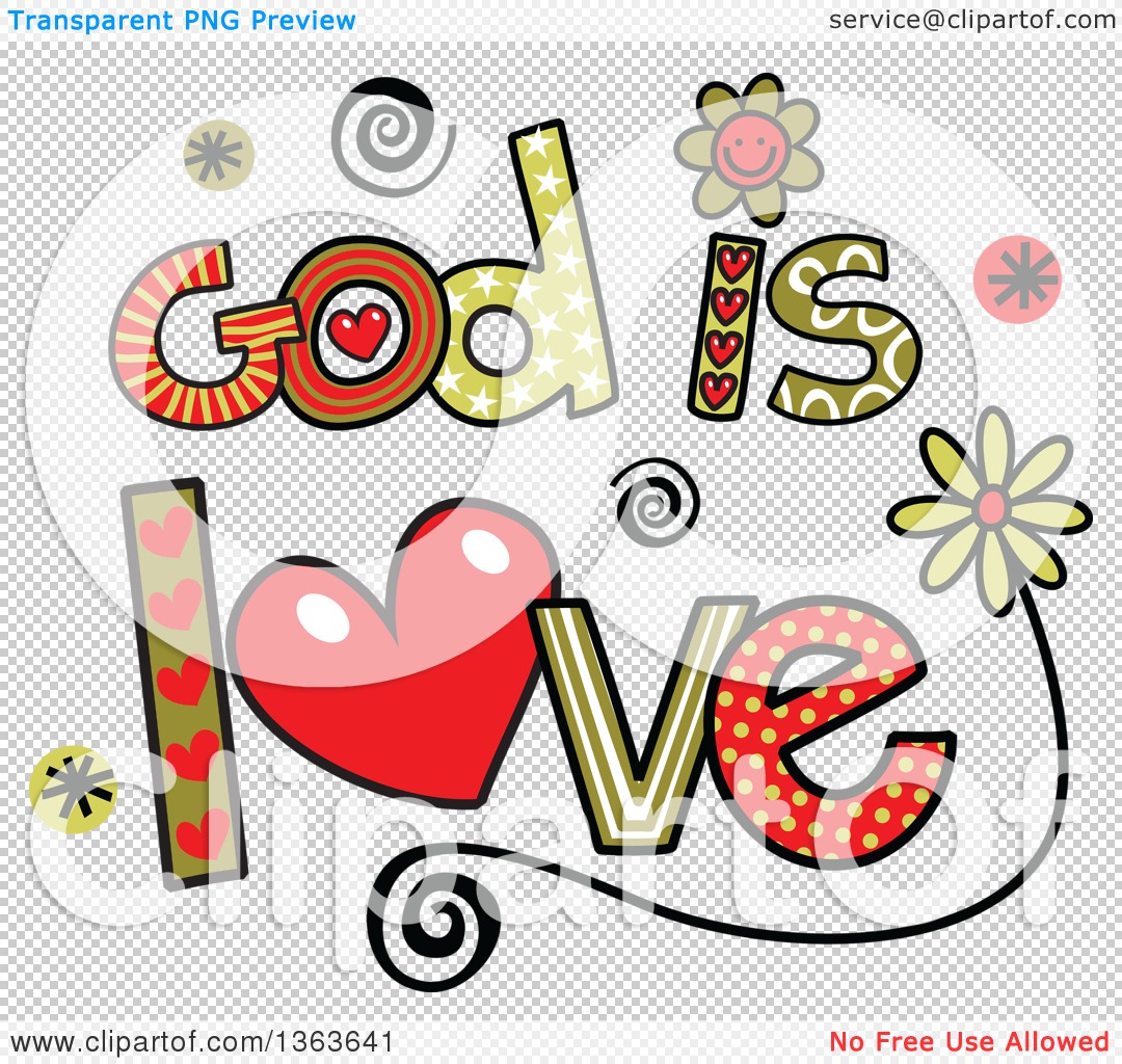 Clipart Of Colorful Sketched God Is Love Word Art