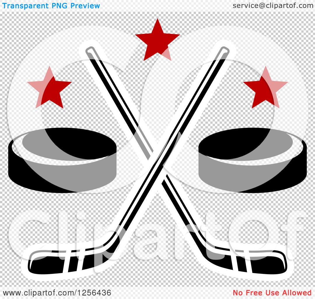 Crossed hockey sticks and puck - vector illustration. Hockey