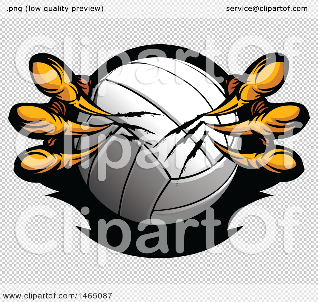 Clipart of Eagle Talons Shredding a Volleyball - Royalty Free