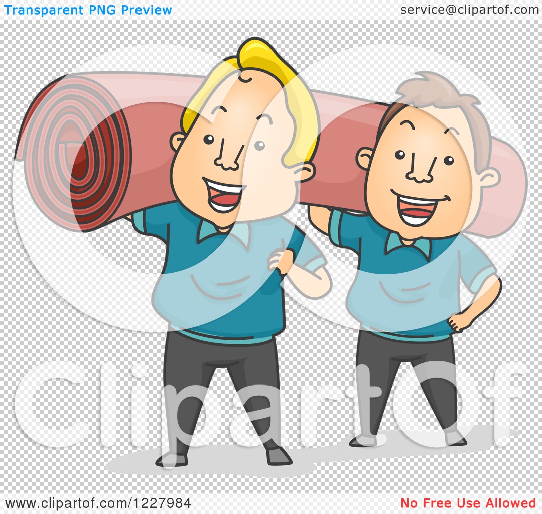 Clipart of Male Carpet Installers - Royalty Free Vector Illustration by ...