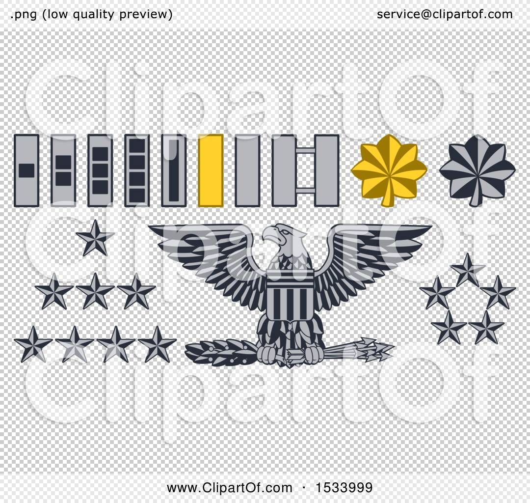 Clipart of Military American Army Officer Rank Badges - Royalty Free ...