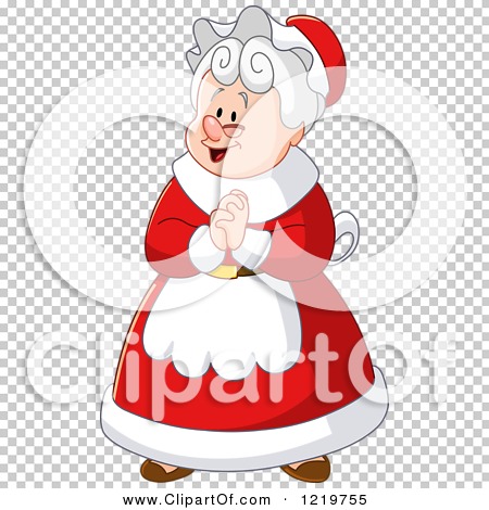 Clipart of Mrs Claus Clasping Her Hands Together - Royalty Free Vector ...