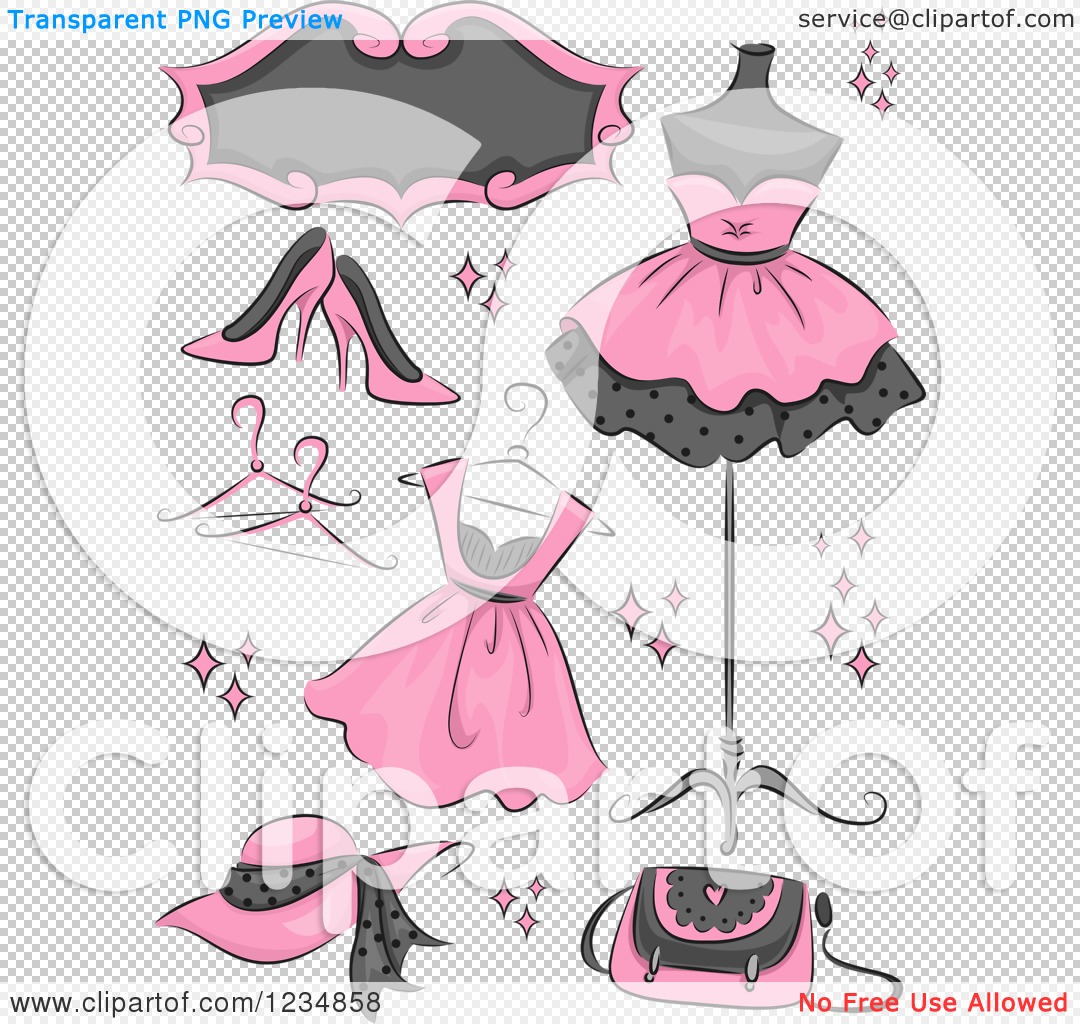 Clipart of Pink Boutique Clothing and Accessories - Royalty Free Vector  Illustration by BNP Design Studio #1234858