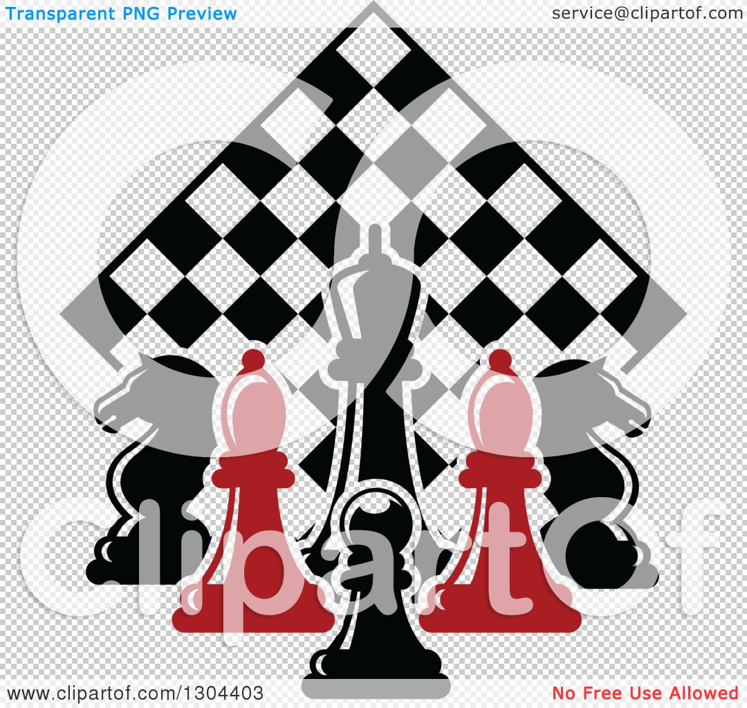 Free Vector, Chessboard and different chess pieces illustration