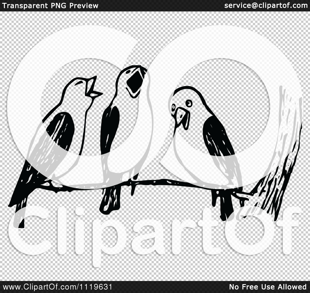 two birds clipart black and white