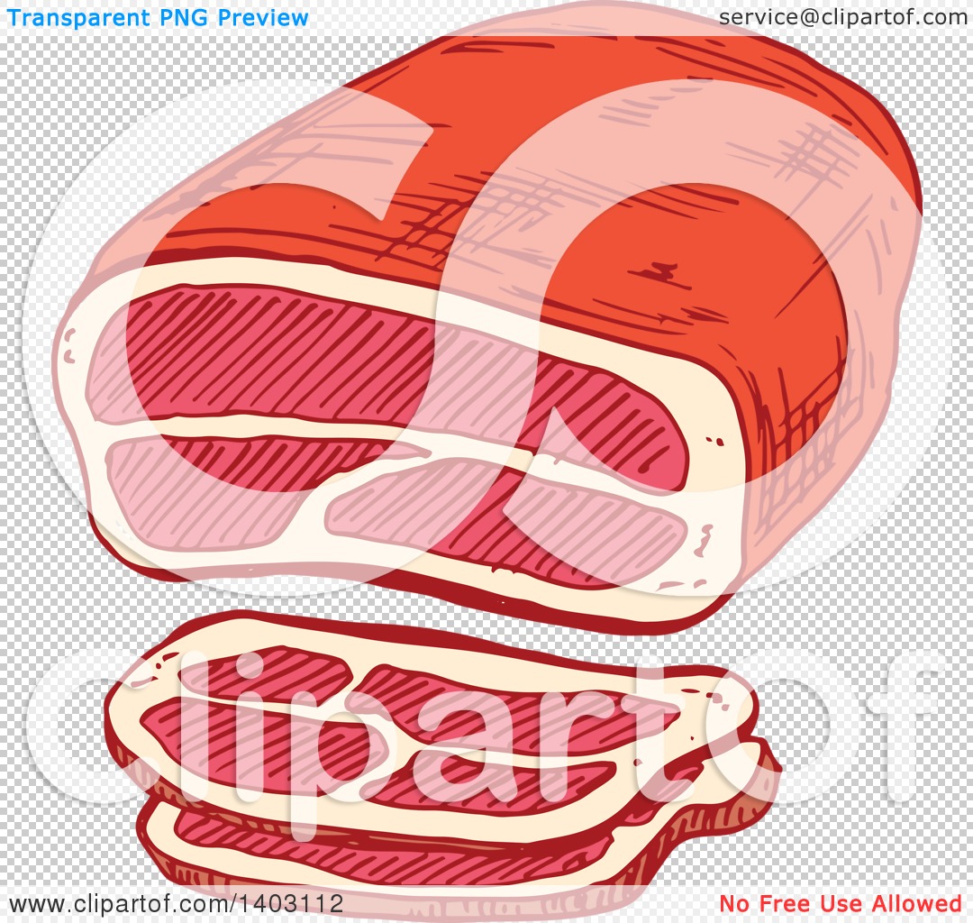 Clipart of Sketched Bacon - Royalty Free Vector Illustration by Vector