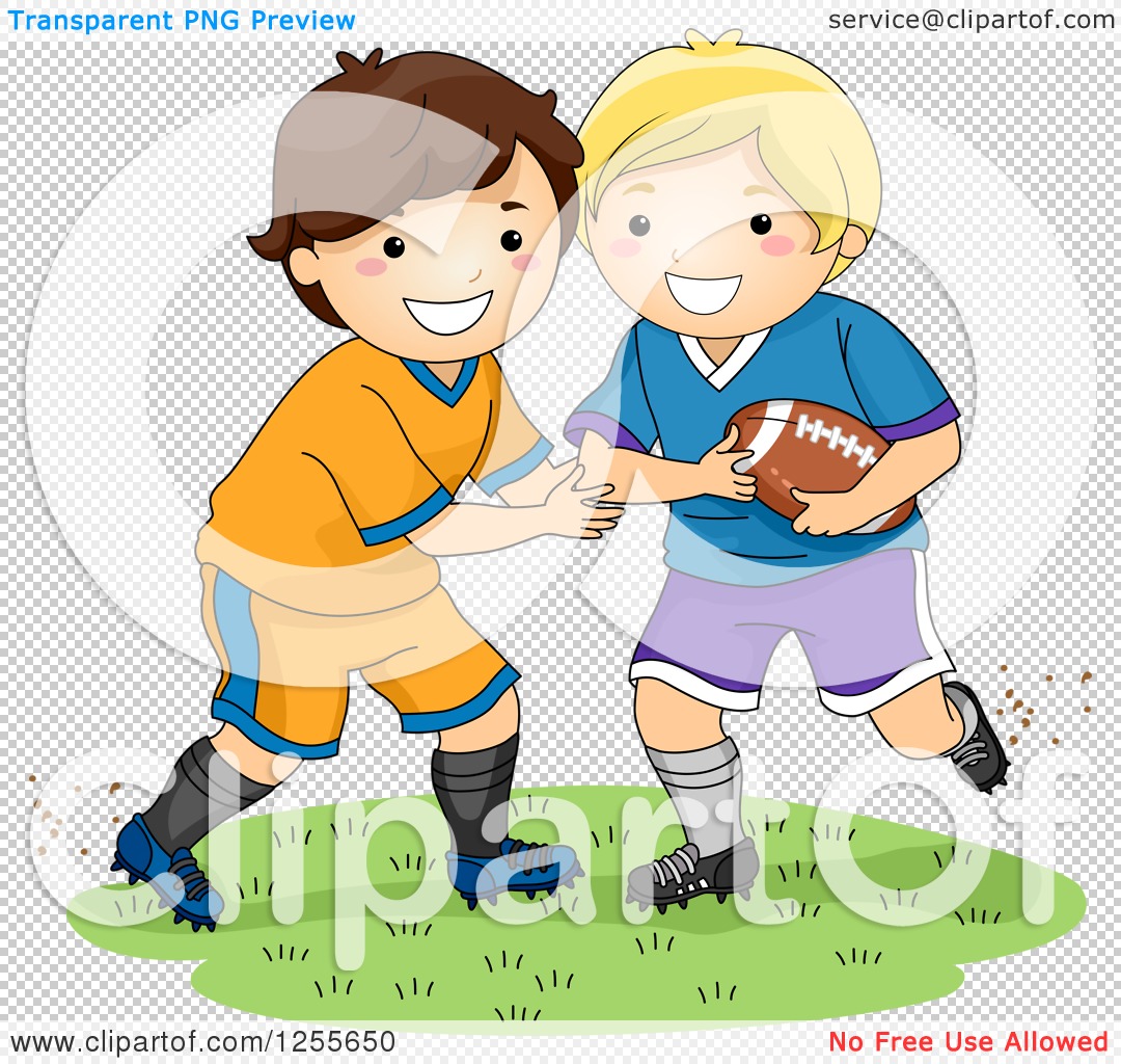 Two Cute Boys Playing Football Stock Illustration - Download Image Now -  Child, Boys, American Football Player - iStock