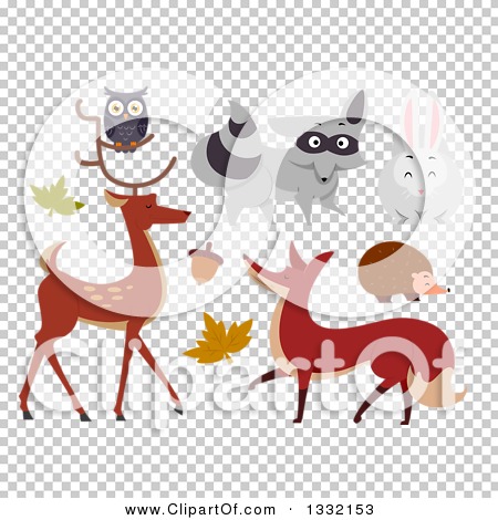 Clipart of Woodland Animals - Royalty Free Vector Illustration by BNP