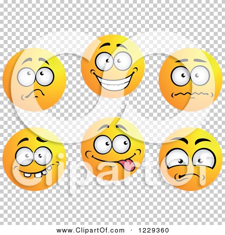 Clipart of Yellow Emoticon Smiley Faces - Royalty Free Vector ...