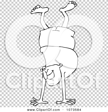 Download Clipart Outlined Man Doing A Handstand In Shorts - Royalty ...