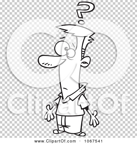 Clipart Outlined Puzzled Man - Royalty Free Vector Illustration by ...