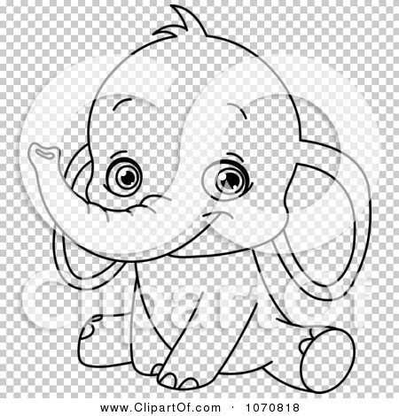 Download Clipart Outlined Sitting Baby Elephant - Royalty Free ...