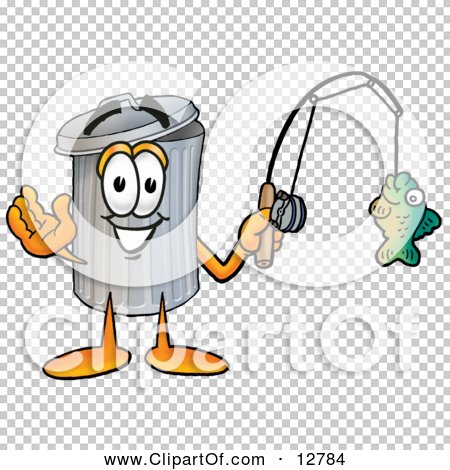 Clipart Picture of a Garbage Can Mascot Cartoon Character Holding a ...