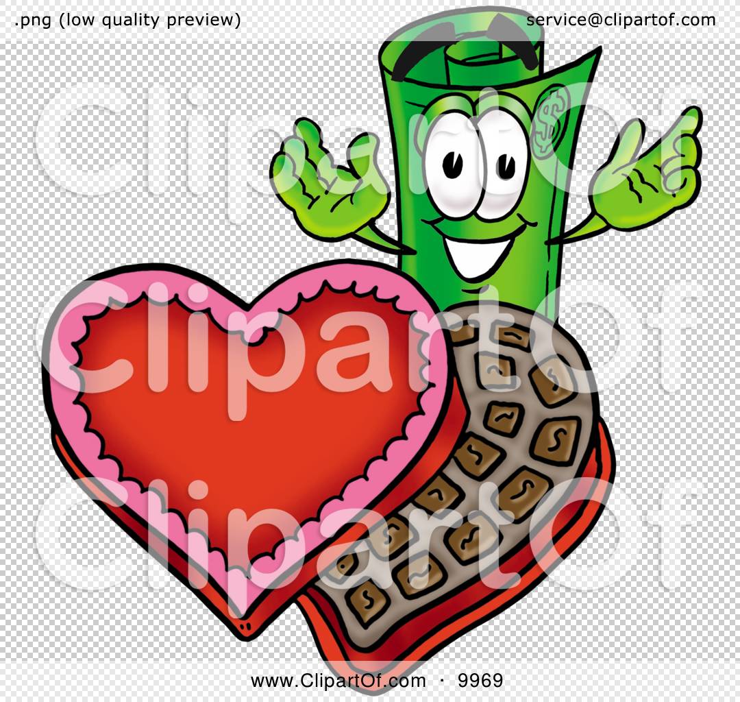 Clipart Picture of a Rolled Money Mascot Cartoon Character With an Open