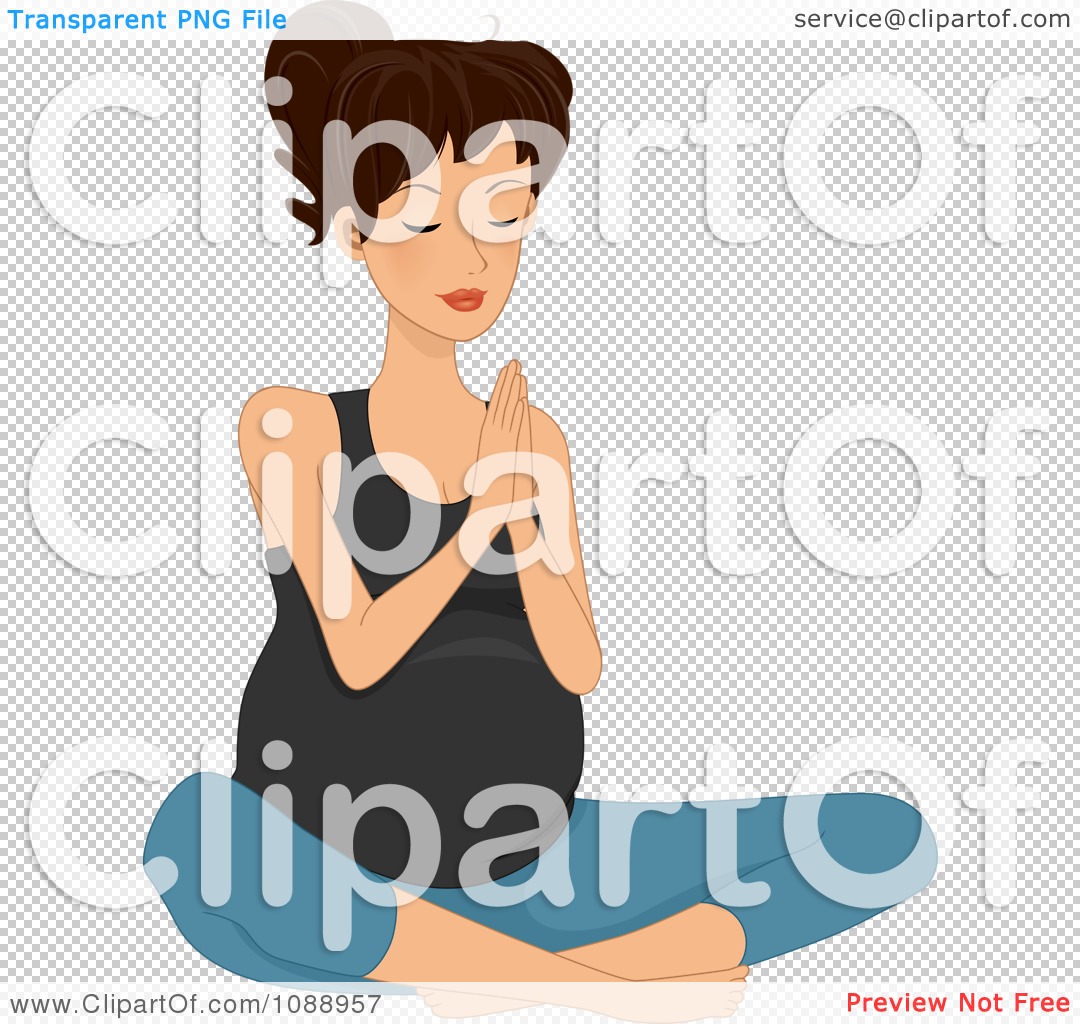 Clipart Pregnant Woman Meditating - Royalty Free Vector Illustration by BNP  Design Studio #1088957