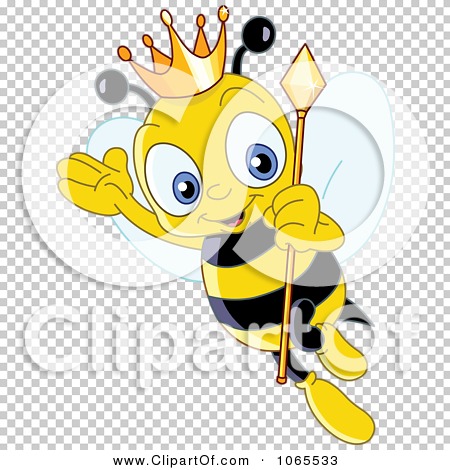 Clipart Queen Bee Wearing A Crown - Royalty Free Vector ...