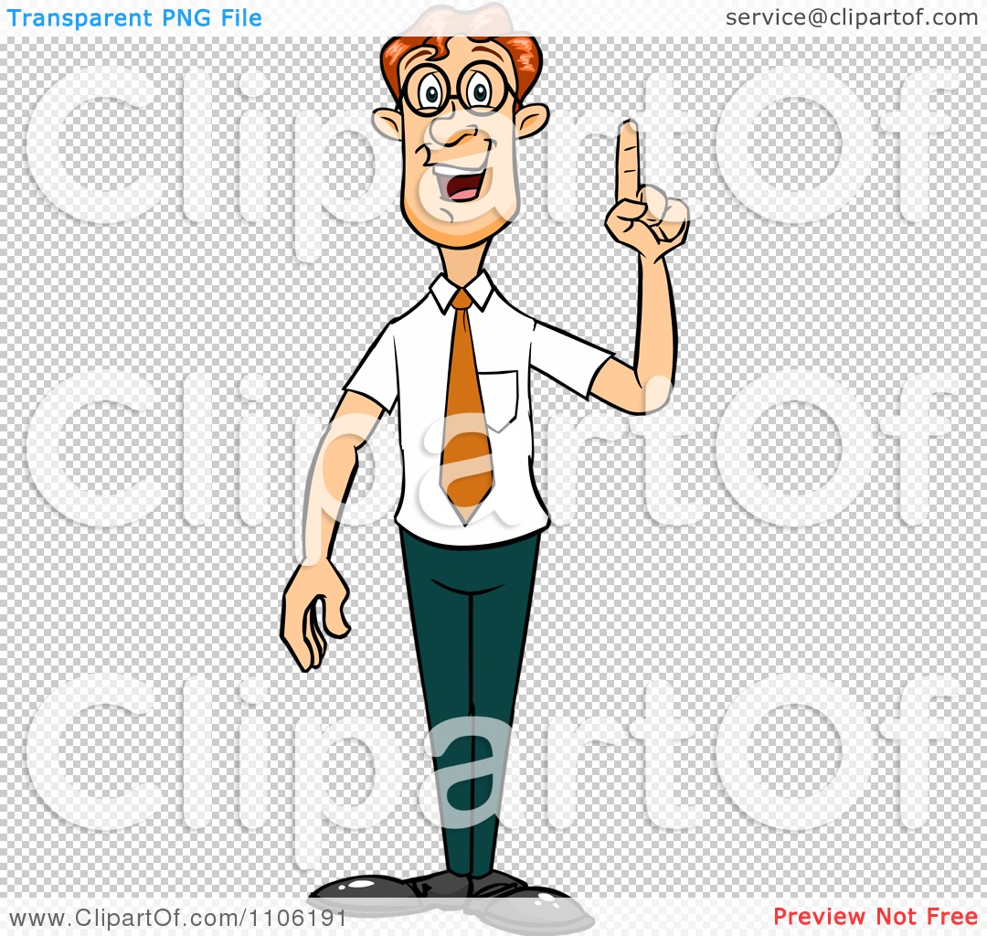 Clipart Red Haired Business Man With An Idea Or An Aha Moment - Royalty ...