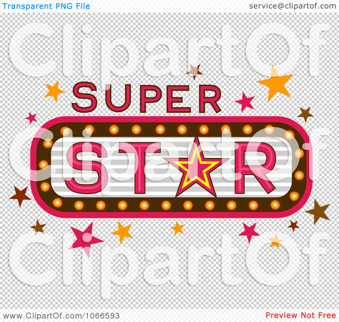 Clipart Super Star Marquee Sign Royalty Free Vector Illustration By