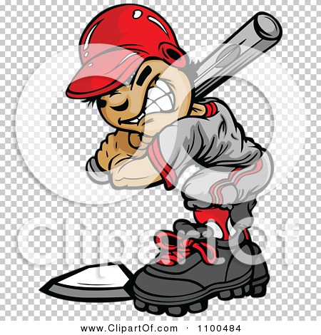 Clipart Tough Baseball Boy At Bat - Royalty Free Vector Illustration by ...