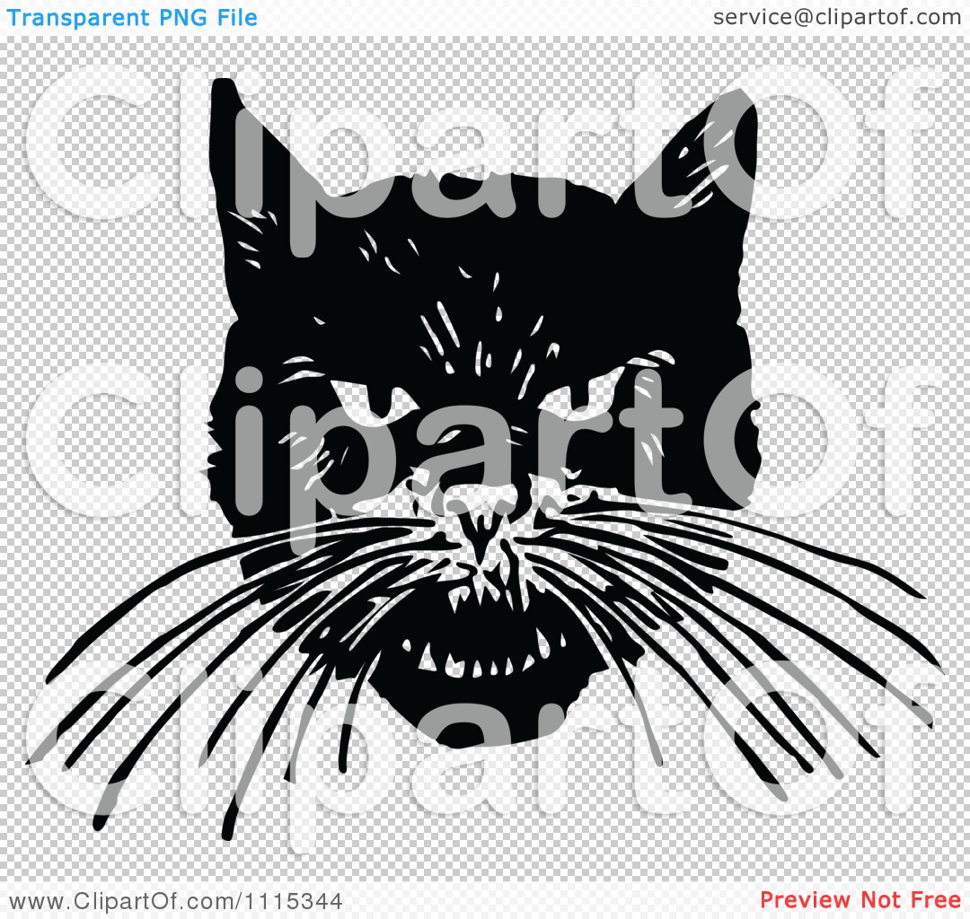 angry cat face clip art