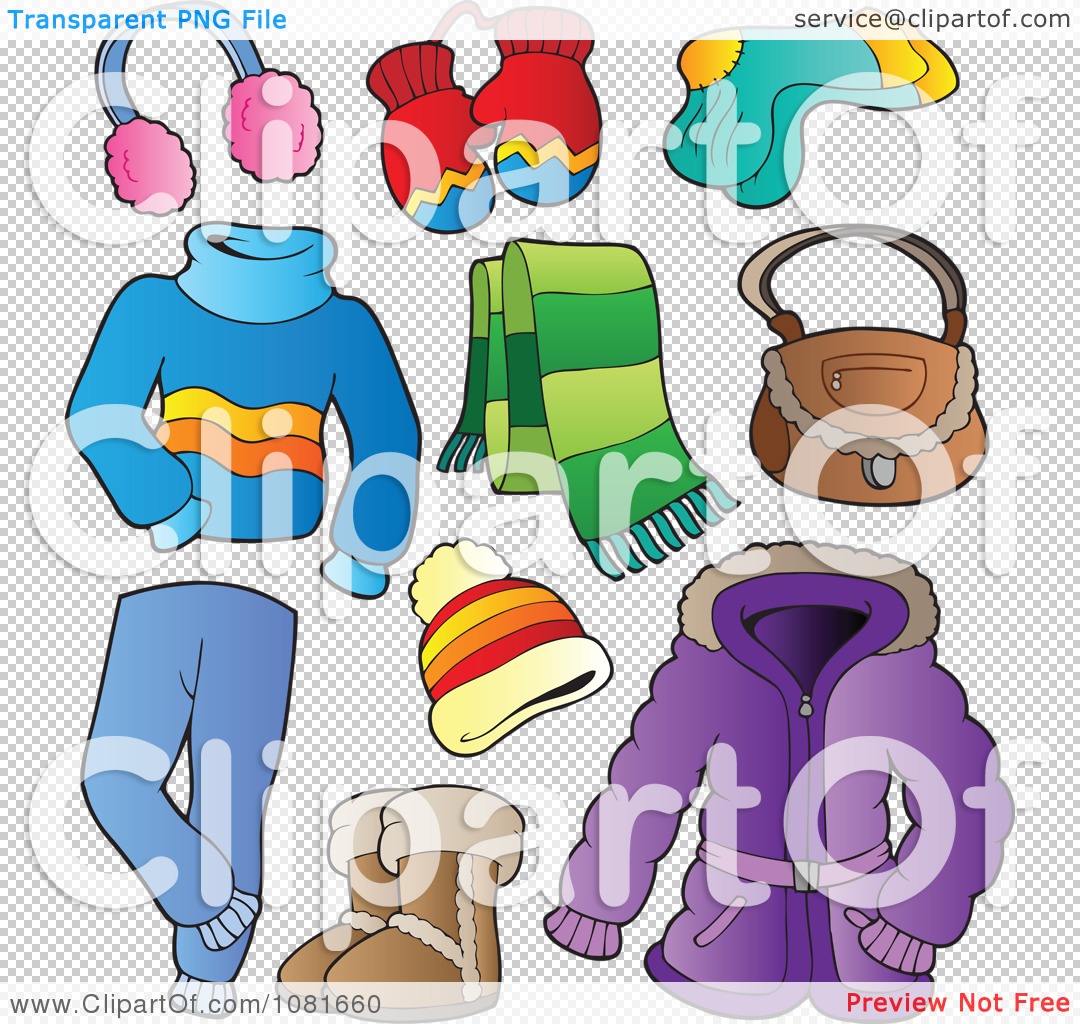 Clipart Winter Apparel And Items - Royalty Free Vector Illustration by ...