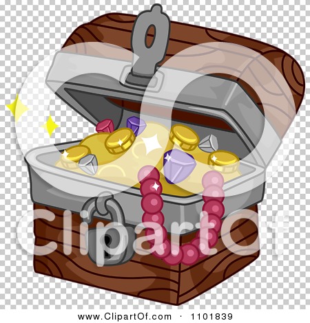 Clipart Wooden Treasure Chest Full Of Jewels And Gold Royalty Free