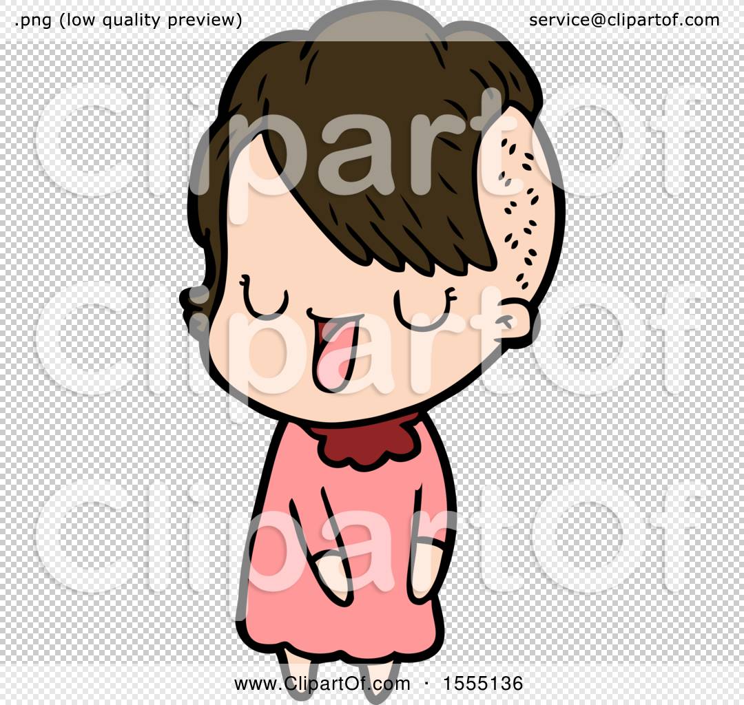 Cute Cartoon Girl with Hipster Haircut by lineartestpilot #1555136