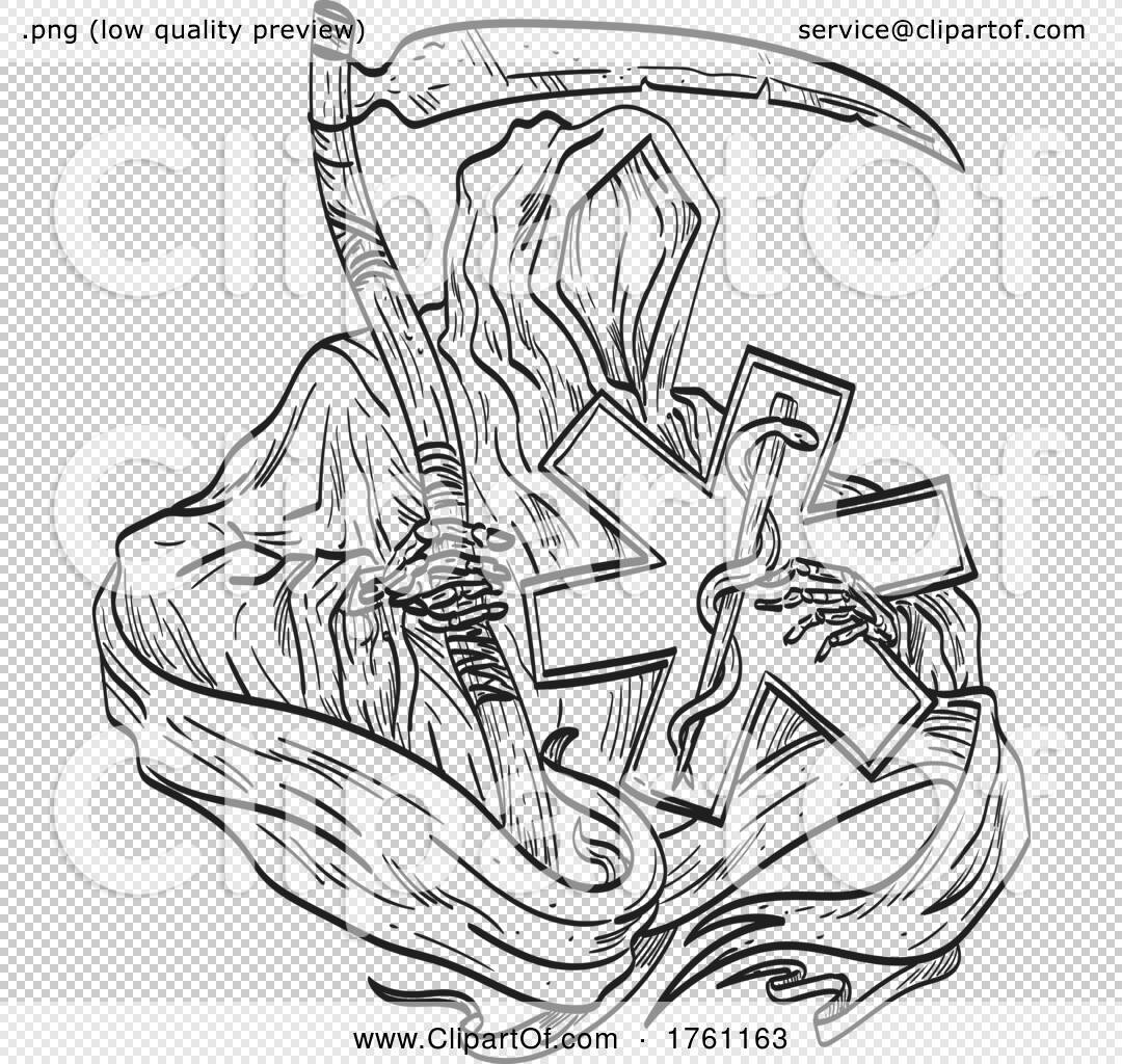 Death With Scythe Pencil Sketch Stock Illustration  Download Image Now   Devil Animal Bone Arts Culture and Entertainment  iStock