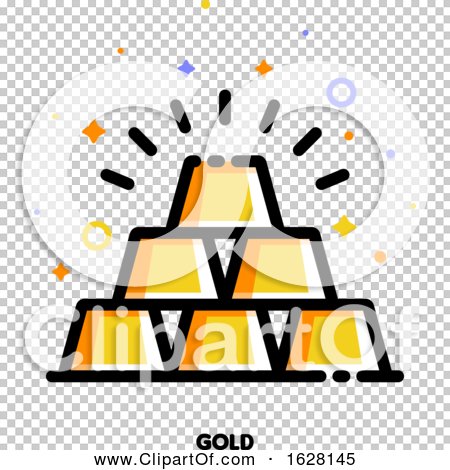 Icon of Gold Bars Pyramid for Banking Concept. Flat Filled Outline
