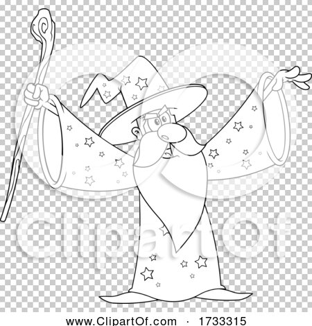 Lineart Wizard Holding up His Arms by Hit Toon #1733315
