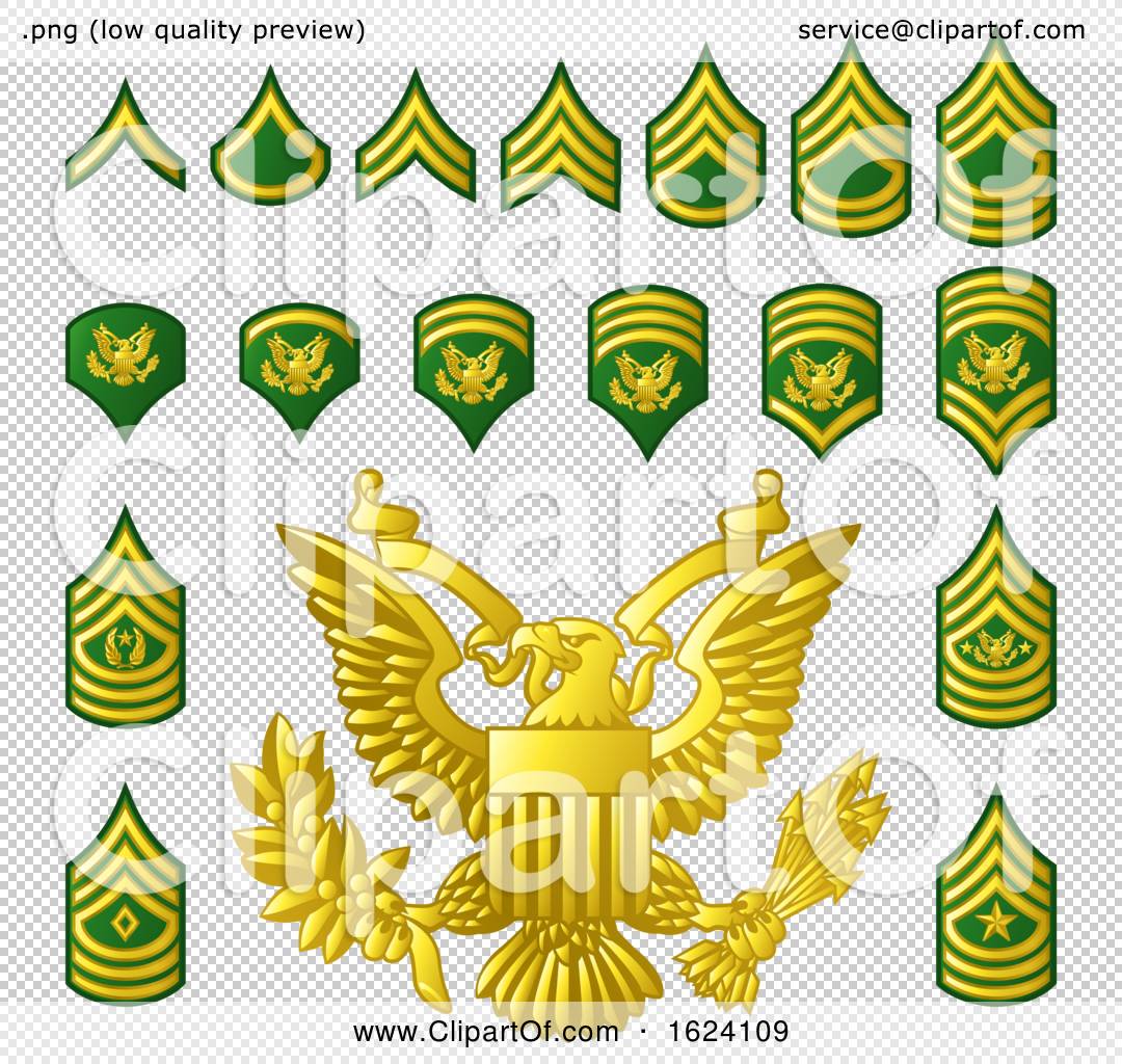 Military Army Enlisted Ranks Insignia by AtStockIllustration #1624109