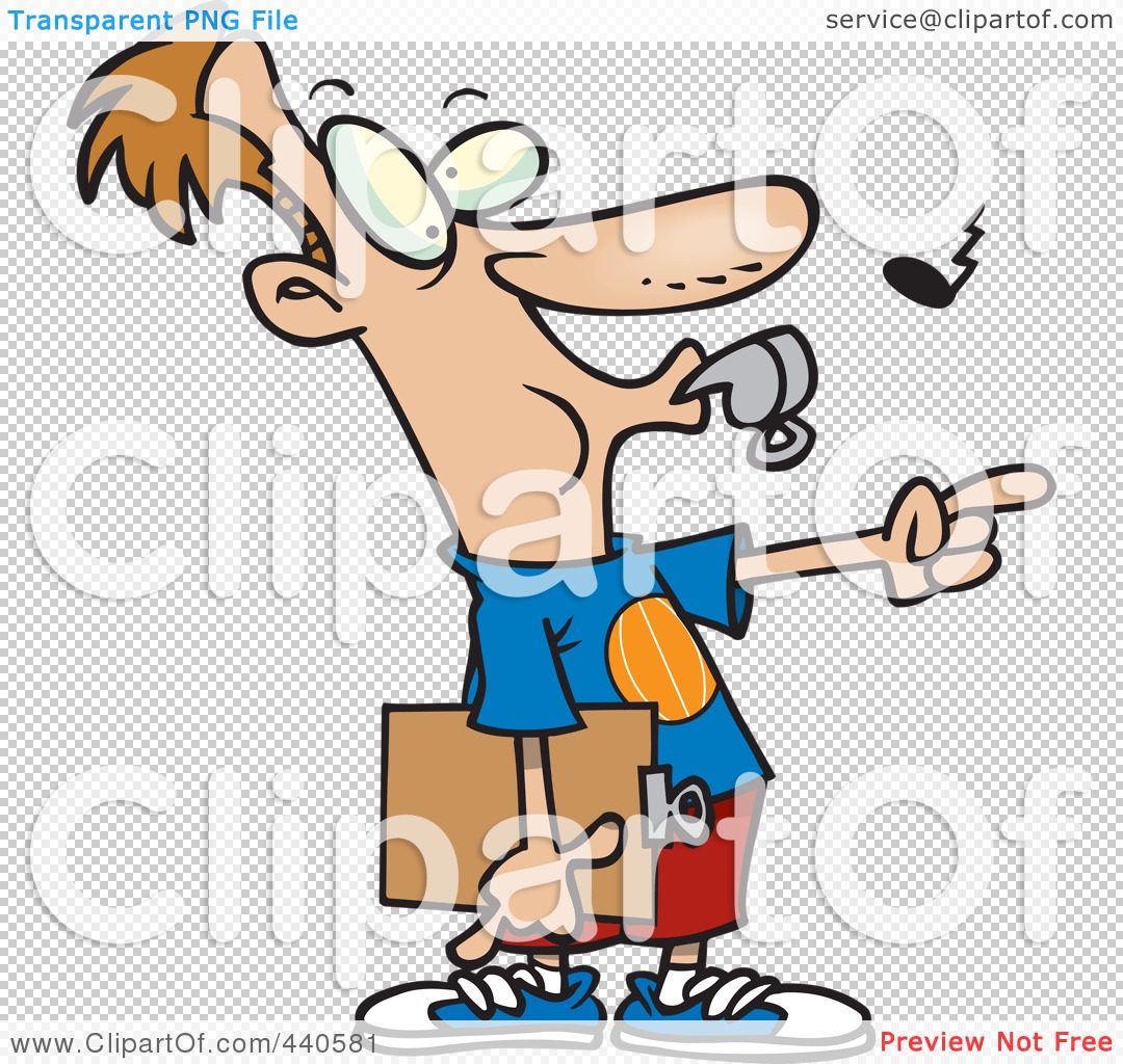 Royalty-Free (RF) Clip Art Illustration of a Cartoon Basketball Coach  Whistling by toonaday #440581