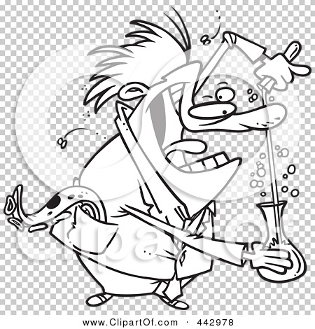 mad scientist clipart black and white