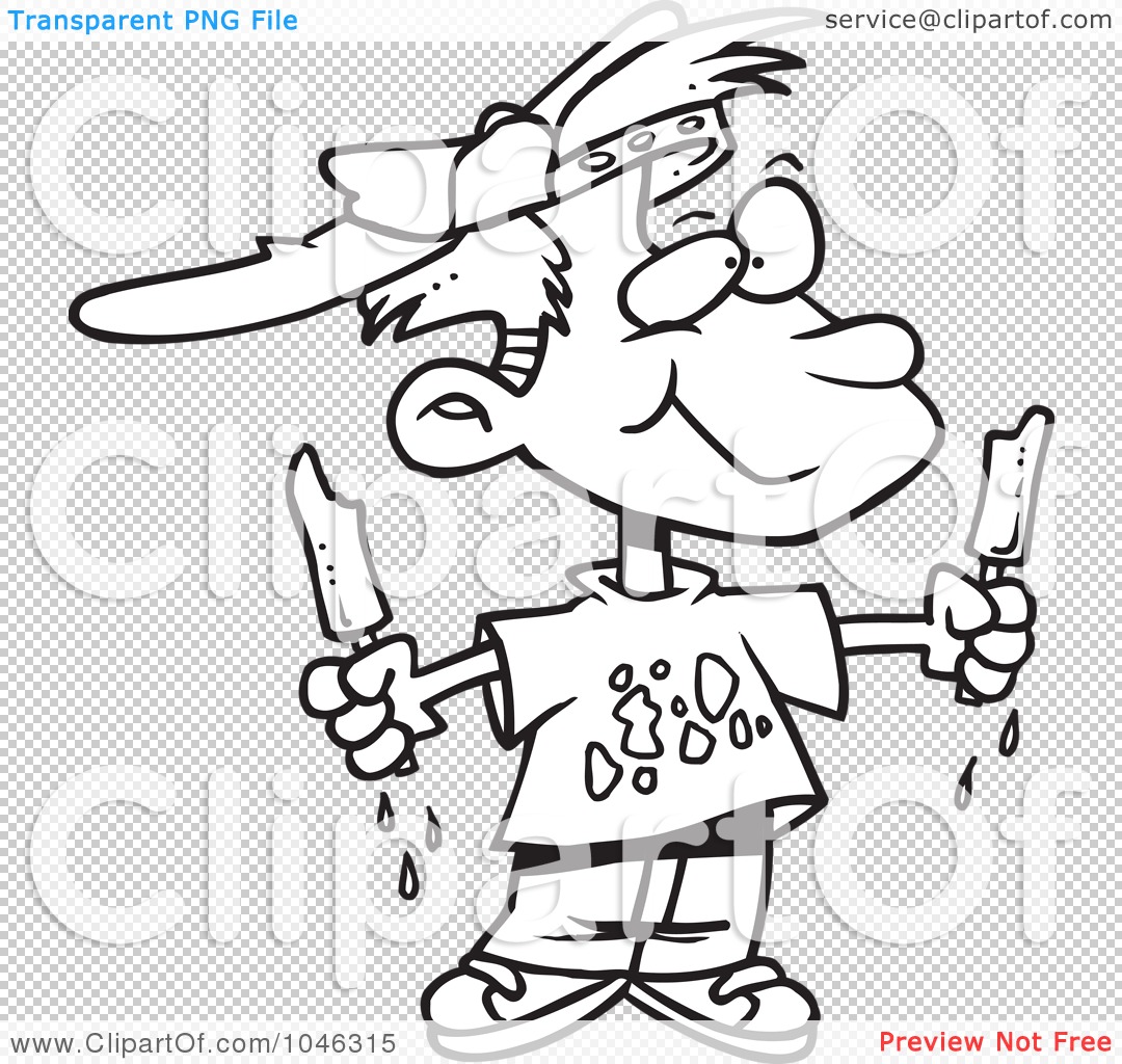 Royalty-Free (RF) Clip Art Illustration of a Cartoon Black And White