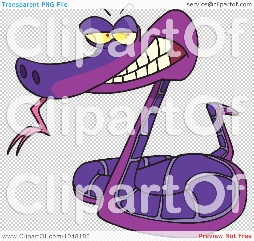 Royalty-Free (RF) Clip Art Illustration of a Cartoon Evil Snake by toonaday  #1048180