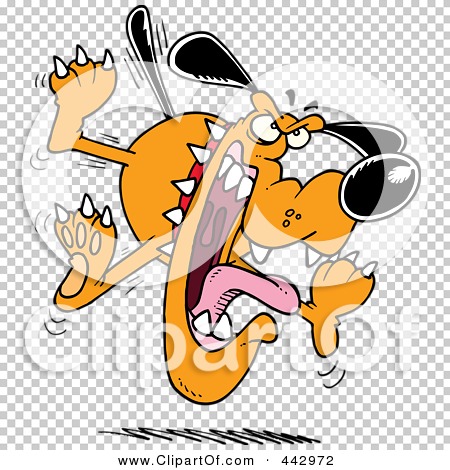 Royalty-Free (RF) Clip Art Illustration of a Cartoon Mad Attacking Dog ...