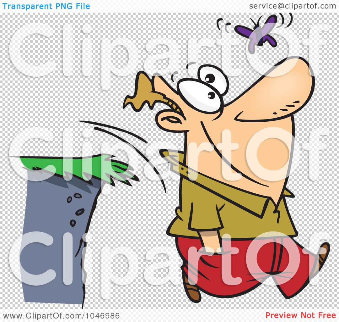 Royalty-Free (RF) Clip Art Illustration of a Cartoon Man Walking Off A
