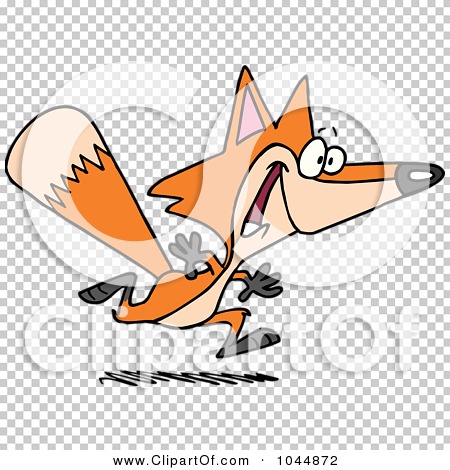 Royalty-Free (RF) Clip Art Illustration of a Cartoon Running Fox by