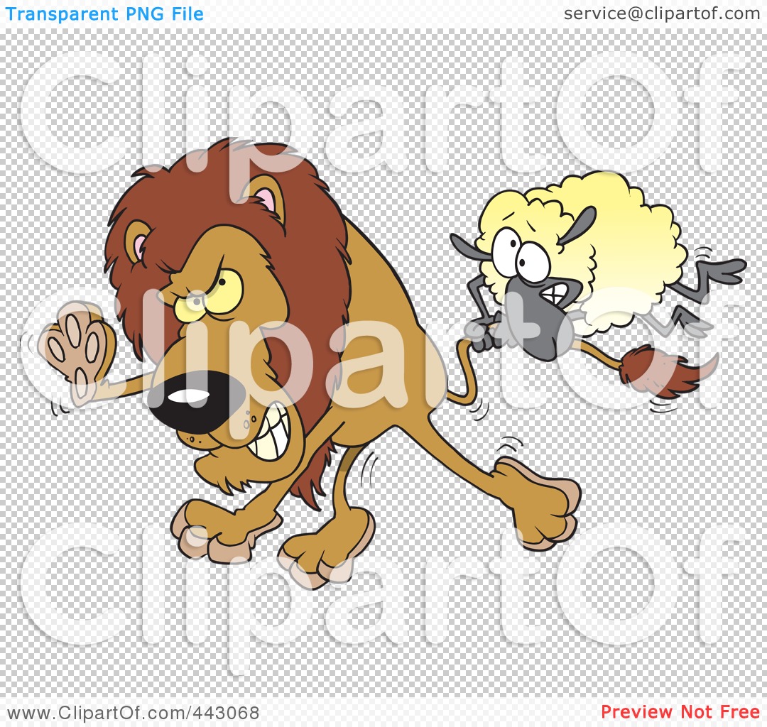 Royalty-Free (RF) Clip Art Illustration of a Cartoon Sheep Attacking A ...