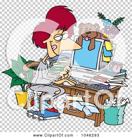 Royalty-Free (RF) Clip Art Illustration of a Cartoon Woman Working In ...