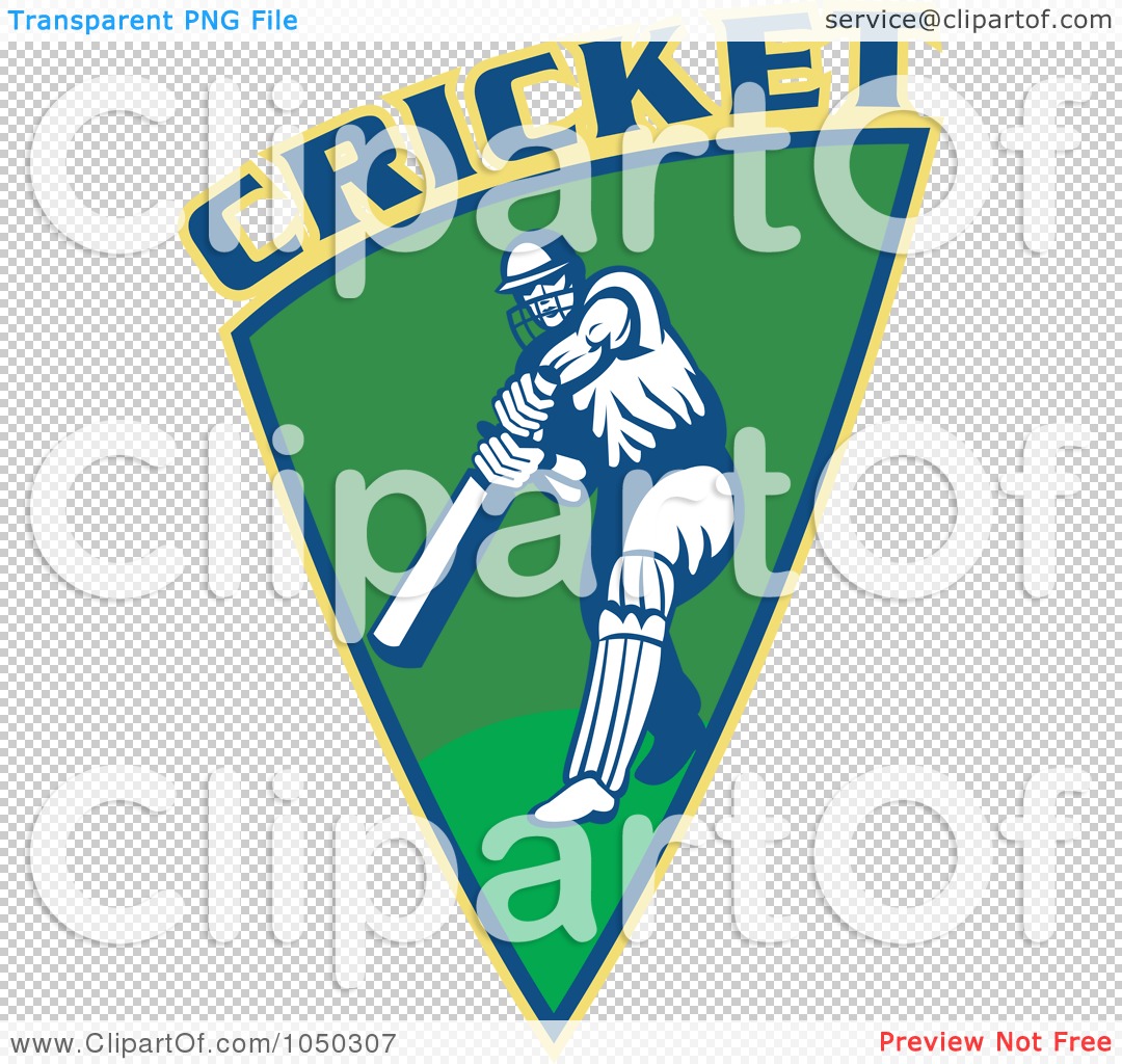 Royalty-Free (RF) Clip Art Illustration of a Cricket Player Logo - 4 by ...