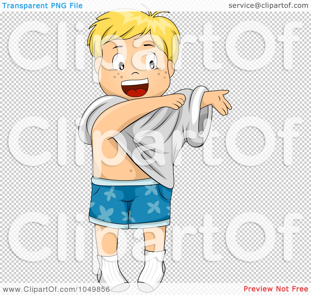 Royalty-Free (RF) Clip Art Illustration of a Happy Cartoon Boy Getting