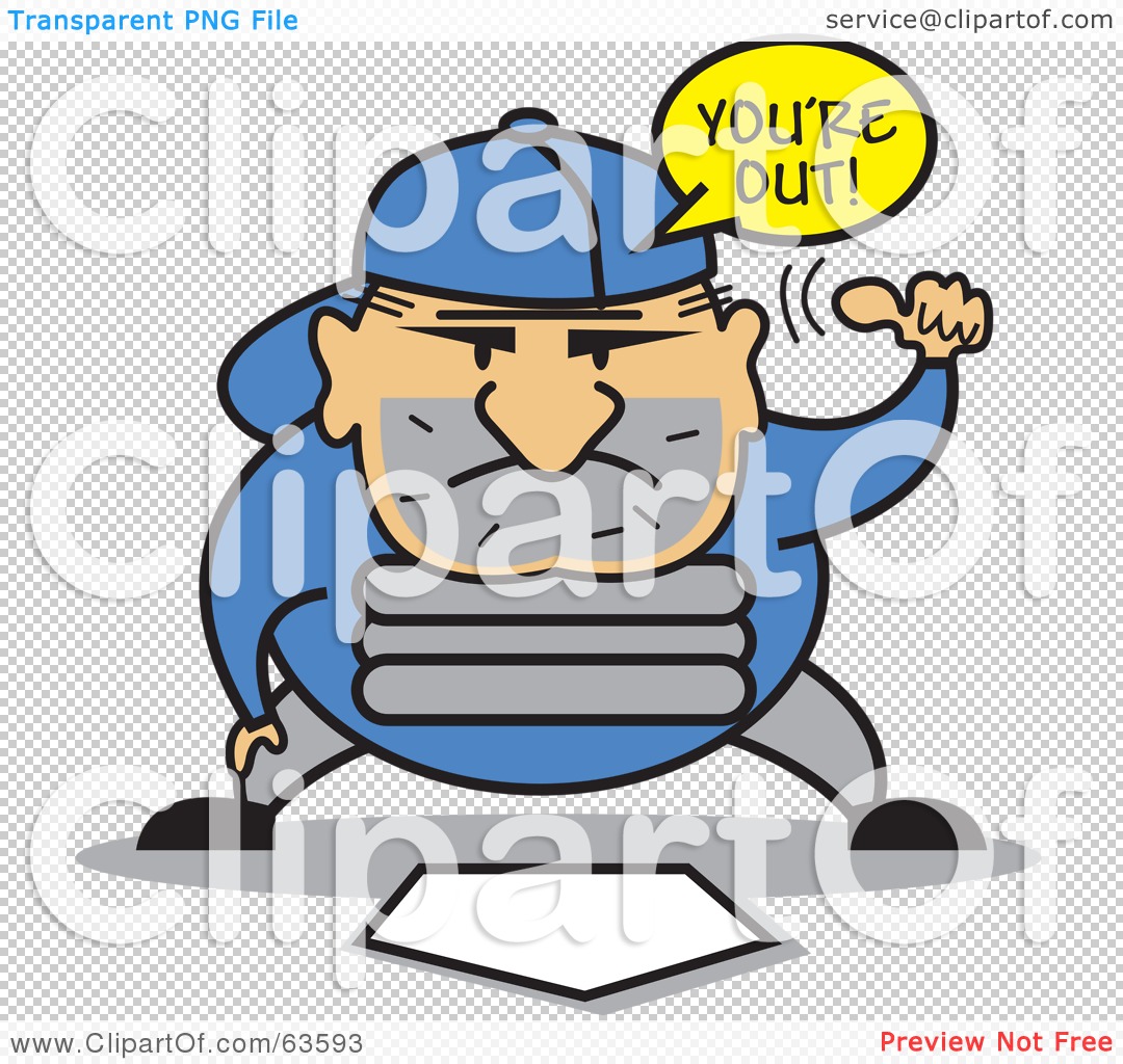 Royalty-Free (RF) Clipart Illustration of a Baseball Umpire Signaling An  Out by Andy Nortnik #63593