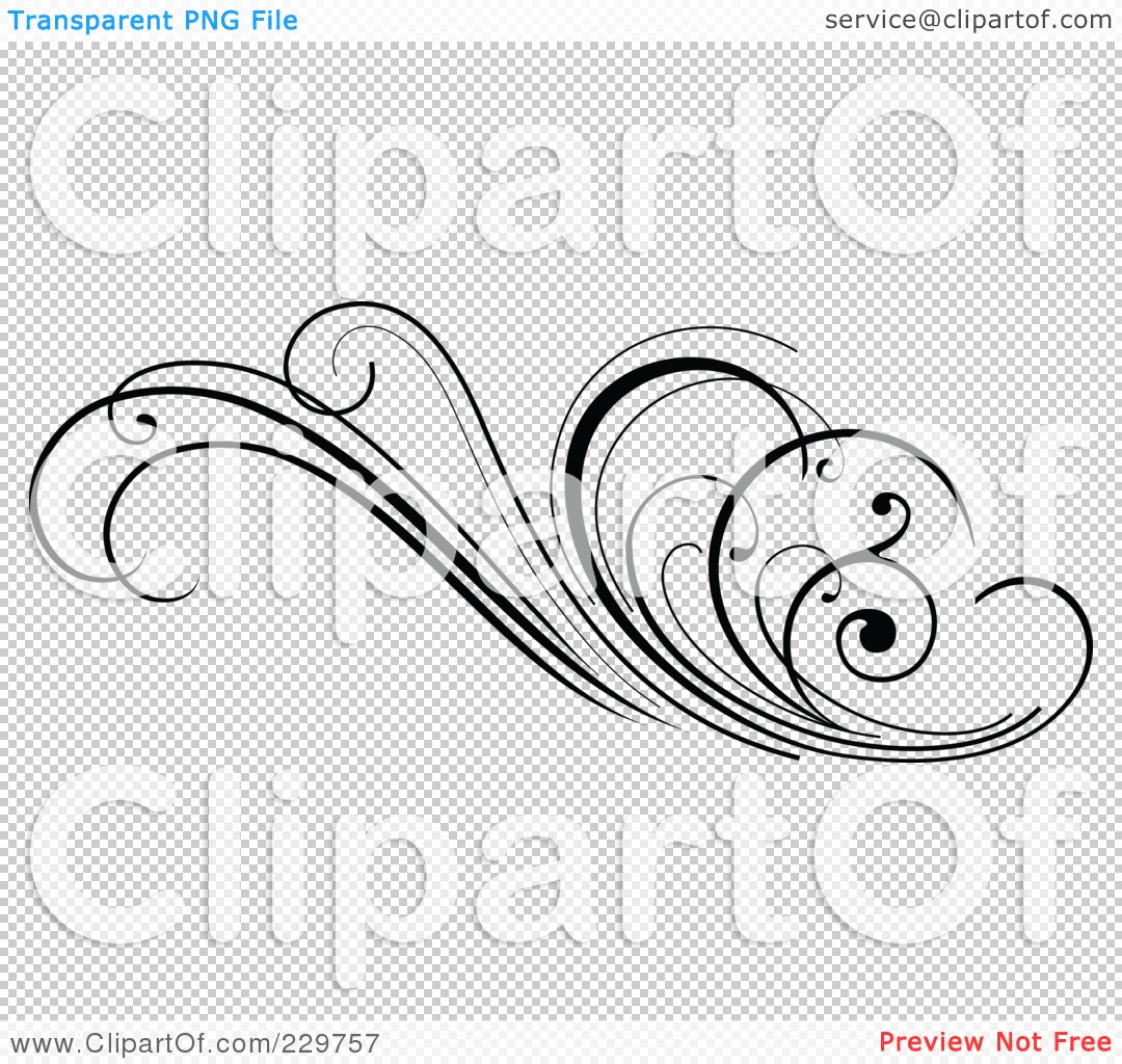 Royalty-Free (RF) Clipart Illustration of a Black And White Flourish ...