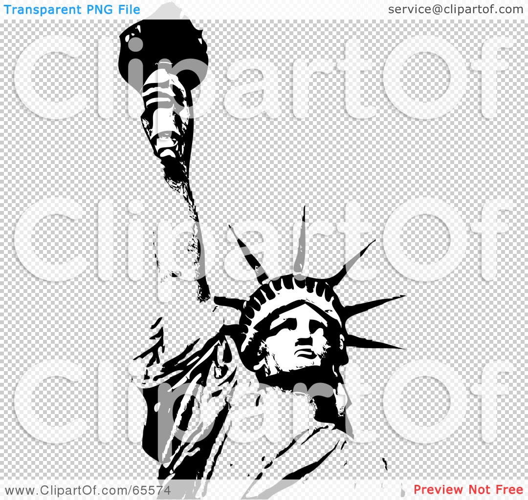 Royalty-Free (RF) Clipart Illustration of a Black And White Statue Of ...
