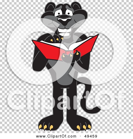Royalty-Free (RF) Clipart Illustration of a Black Jaguar Mascot