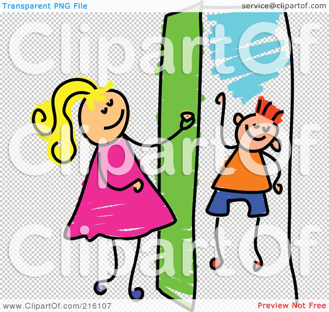 Royalty Free Rf Clipart Illustration Of A Childs Sketch Of A Girl Opening A Door To A Boy By Prawny