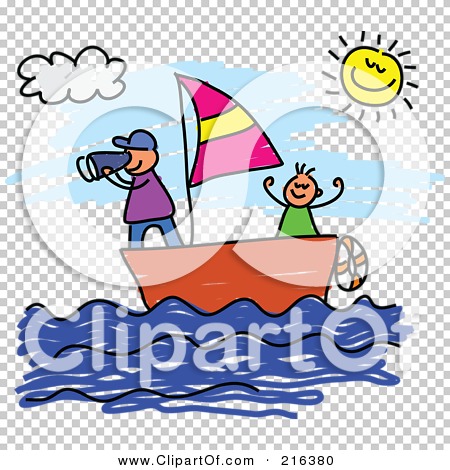 Royalty-Free (RF) Clipart Illustration of a Childs Sketch Of Boys